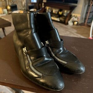 Chloe Black Zipper Ankle Booties